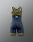 Wrestling singlet with camouflage pattern on a gray background