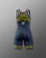 Wrestling singlet with camouflage pattern on a gray background