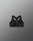 Black sports bra on a gray background