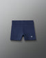 Front view of the RUDIS Girls Compression Short in Navy, featuring a wide RUDIS-branded waistband, fitted compression silhouette and white RUDIS emblem on the left leg.