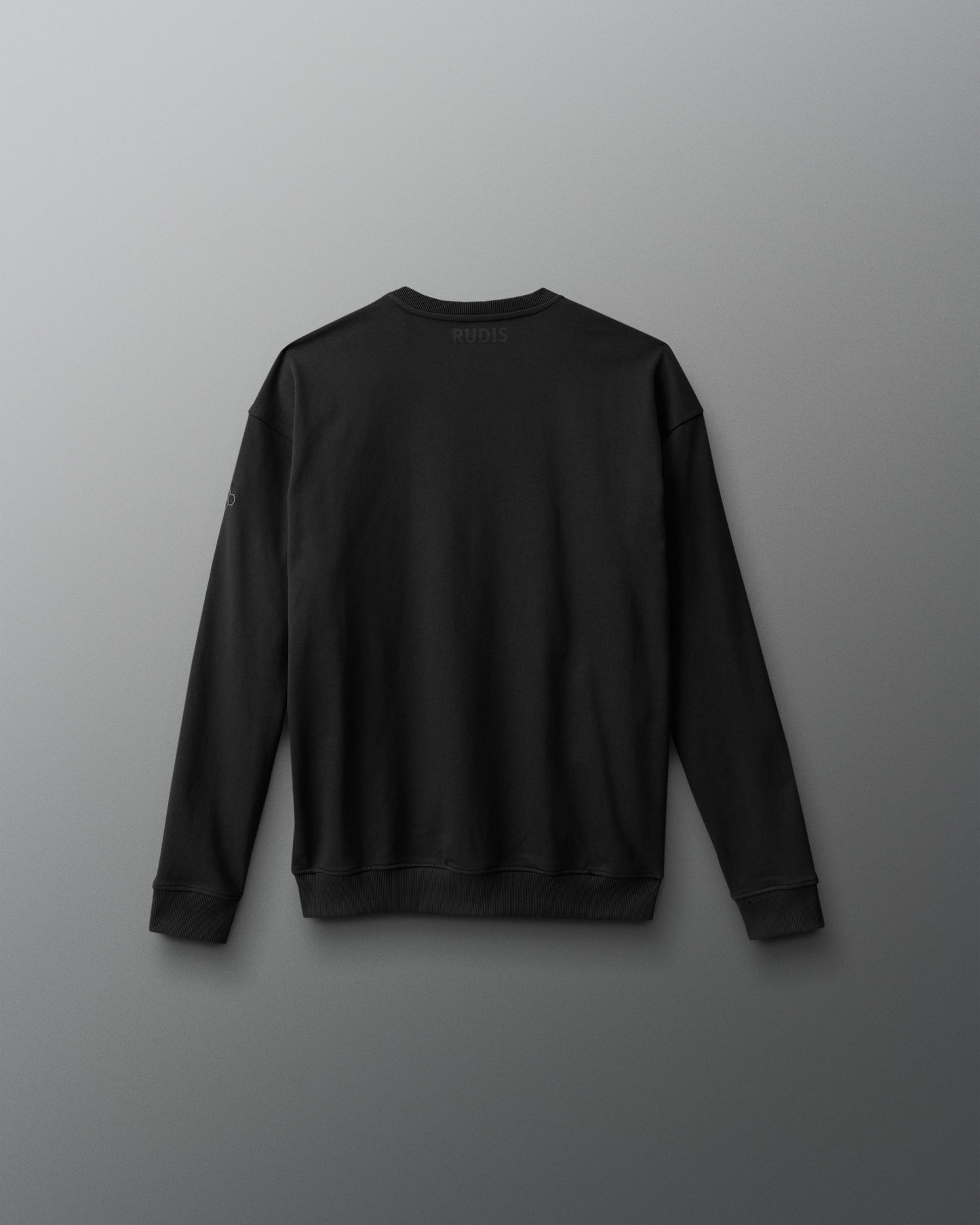 Black sweatshirt on a gray background
