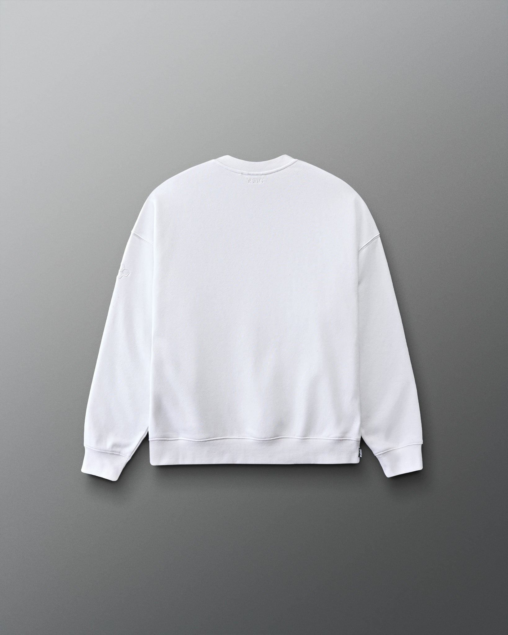 White sweatshirt on a gray background