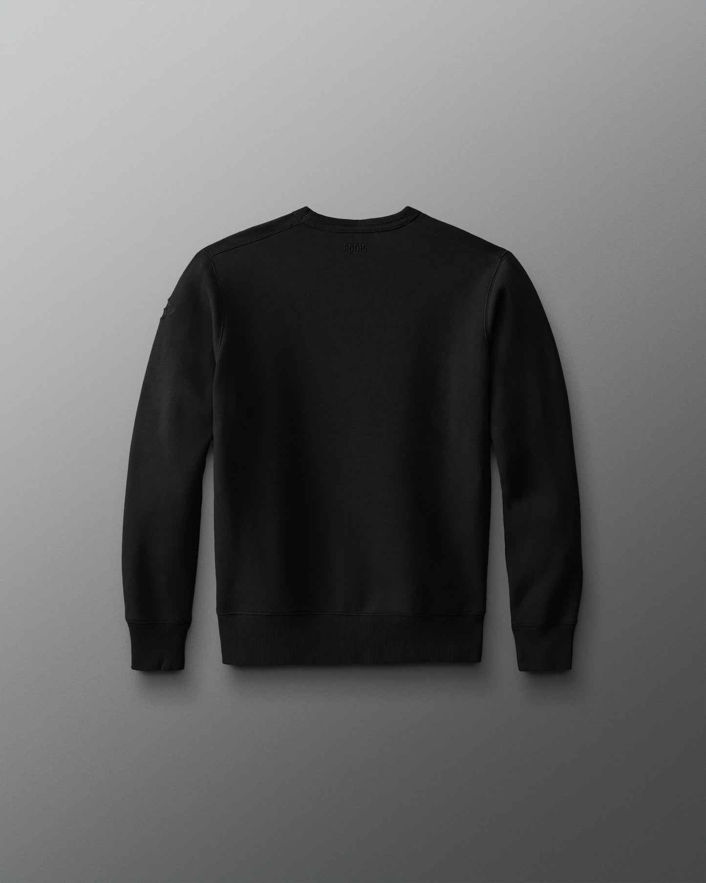Black sweatshirt on a gray background