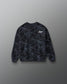 RUDIS Wrestling Youth Relaxed Comfort Fleece Crewneck in Black Camo, front view with dark woodland camouflage pattern and white RUDIS script chest logo.