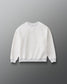 RUDIS Wrestling Youth Relaxed Comfort Fleece Crewneck in Heather Silver, front view with subtle white RUDIS script logo on the chest and ribbed cuffs and hem.