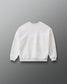 RUDIS Wrestling Youth Relaxed Comfort Fleece Crewneck in Heather Silver, back view featuring oversized white Wrestling script graphic and RUDIS hex logo.