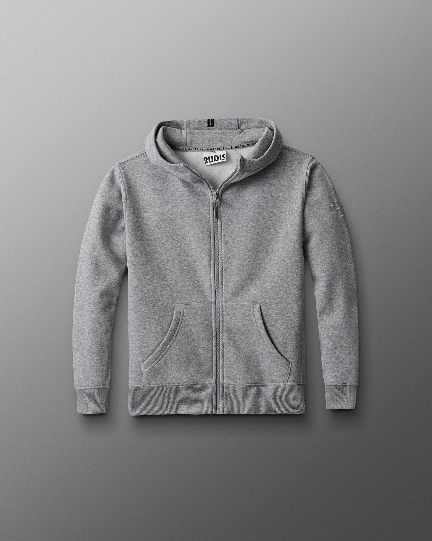RUDIS Comfort Fleece Youth Full Zip - Athletic Heather Gray