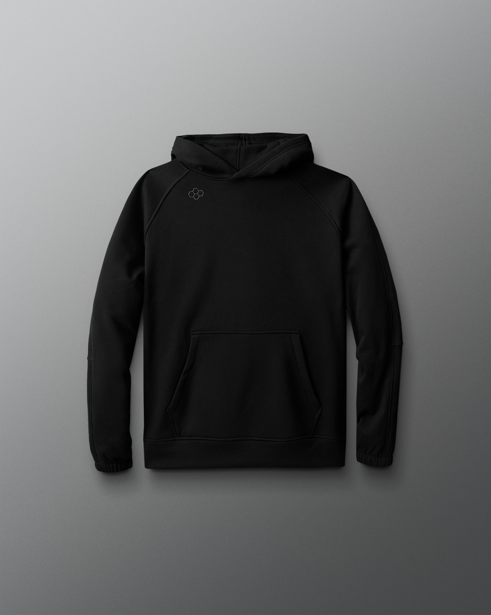Black hoodie on a gray background