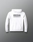 White hoodie with 'Wrestling' text on a gray background