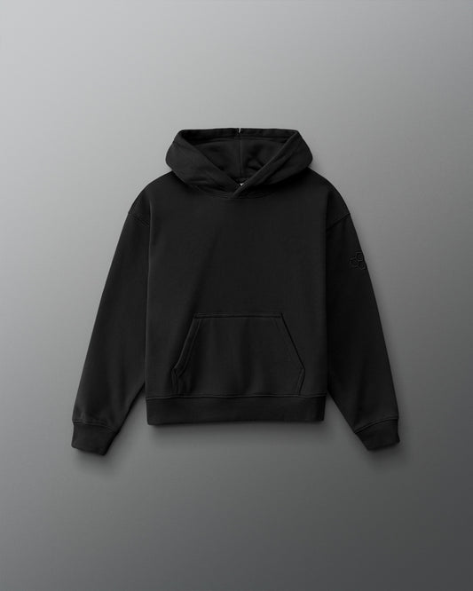 Black hoodie on a gray background