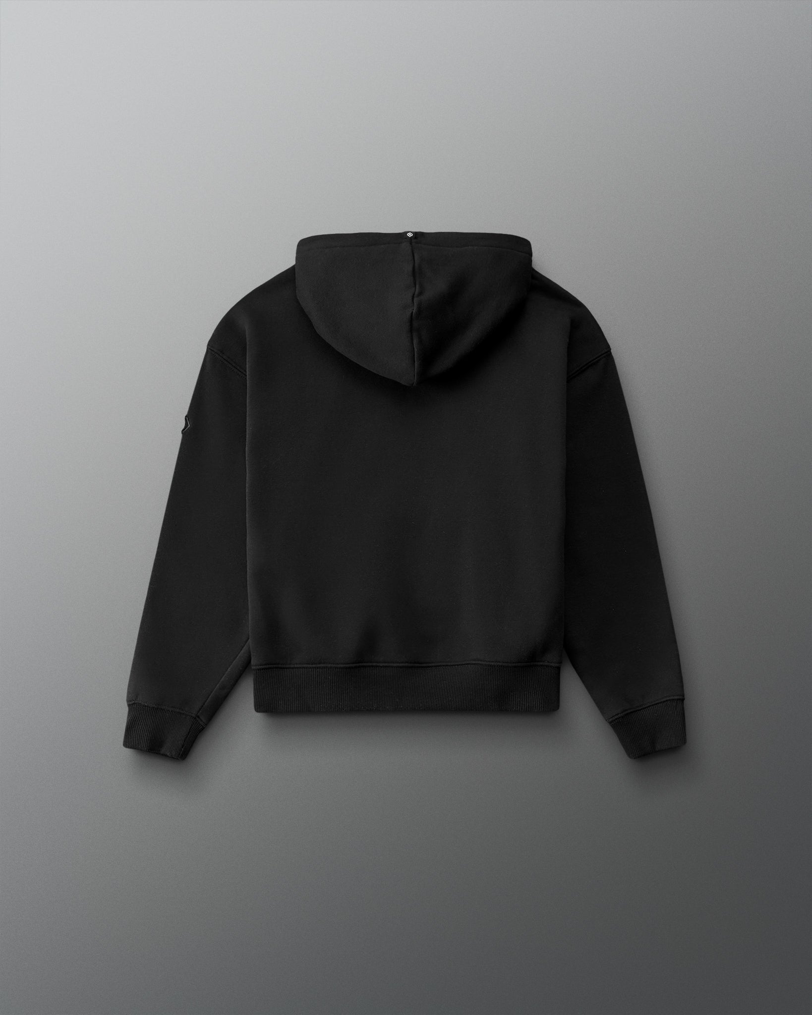 Black hoodie on a gray background