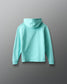 Light blue hoodie on a gray background