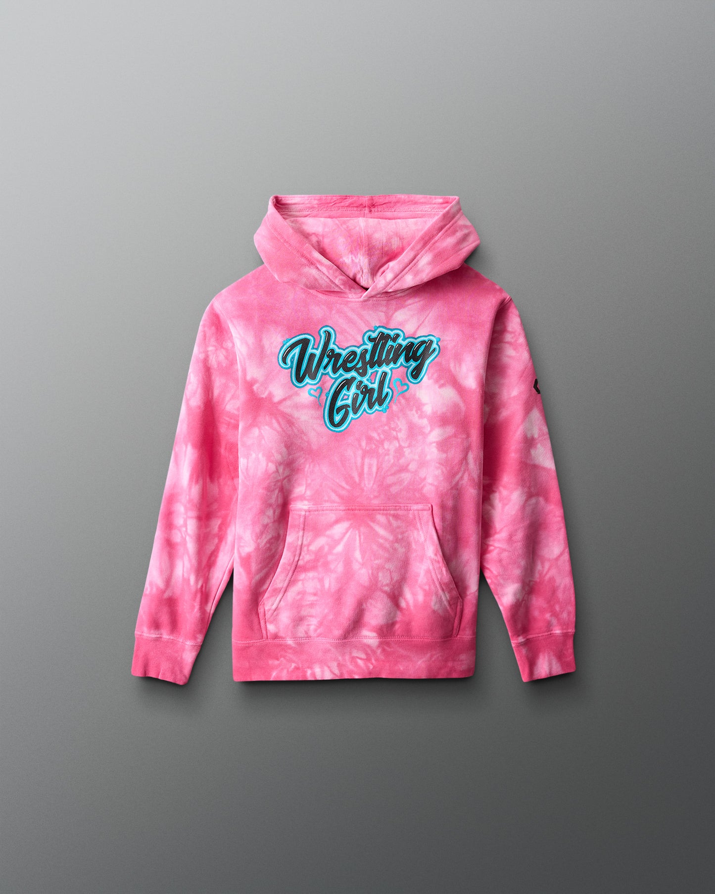 Sweat à capuche tie-dye pour enfant avec motif lutteuse