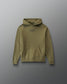 Green hoodie with text on a gray background