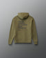 Green hoodie with text on the back against a gray background