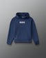 Front view of the RUDIS Contrast Youth COOL-FEEL Hoodie in navy with white RUDIS chest branding, raglan sleeves, and pullover hood.