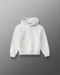 RUDIS Essential Hex Youth Relaxed Comfort Fleece Hoodie in Heather Silver, front view with tonal Hex chest logo, kangaroo pocket, and ribbed cuffs. Copy Alt Text