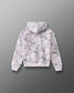 RUDIS Essential Hex Youth Relaxed Comfort Fleece Hoodie in Tree Camo, back view showing the allover tree camouflage pattern, hood, and ribbed cuffs. Copy Alt Text