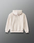 RUDIS Divine Struggle Youth Relaxed Comfort Fleece Hoodie in Bone, back view showing subtle lower-back branding, relaxed silhouette, and ribbed hem. Copy Alt Text