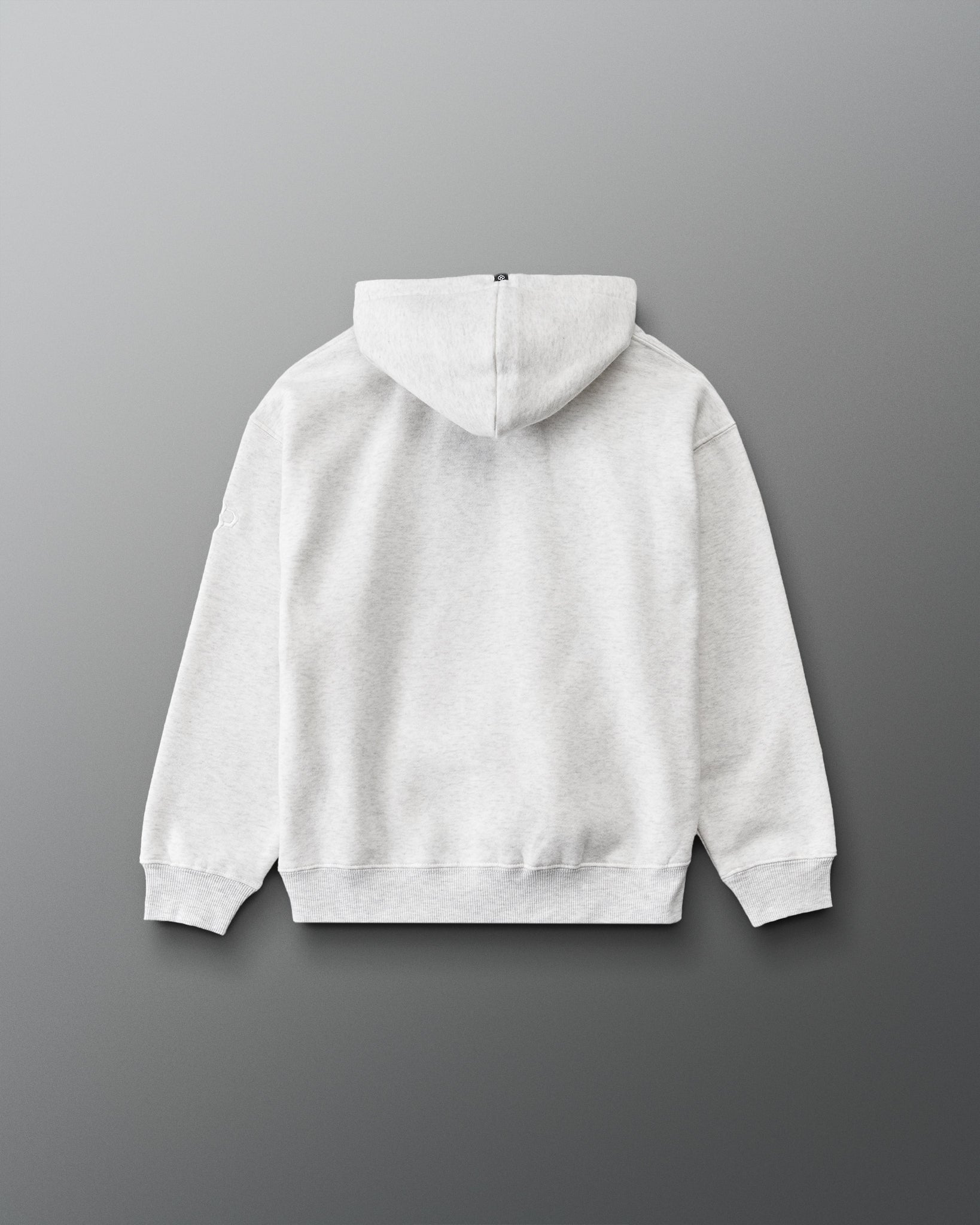 RUDIS A Way Of Life Youth Relaxed Comfort Fleece Hoodie in Heather Silver, back view showing a clean heathered finish, relaxed silhouette, attached hood, and ribbed cuffs and hem.