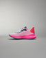 Pink running shoe on a gray background