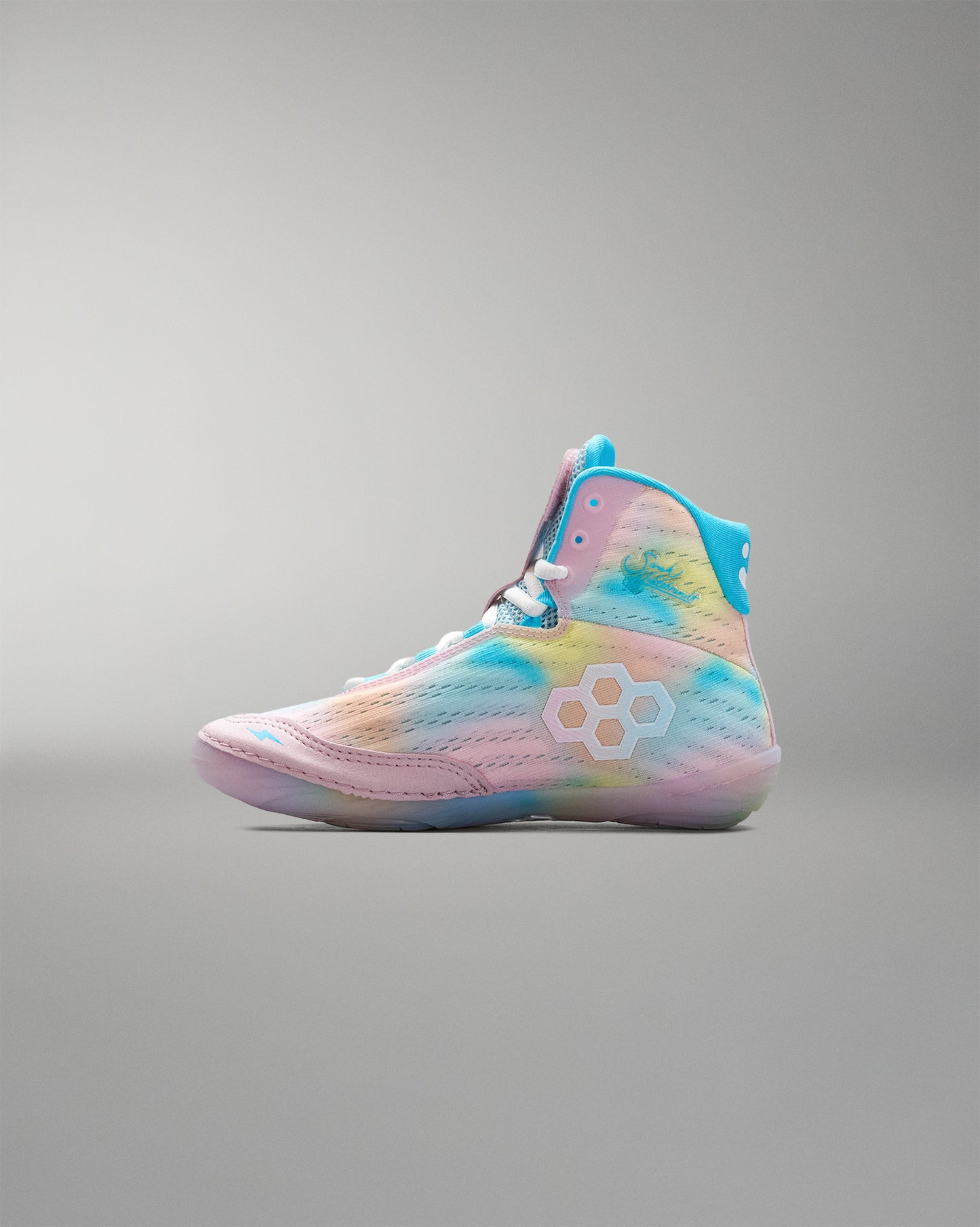 Colorful Wrestling shoe on a gray background