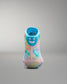 Colorful Wrestling shoe with a smiley face design on a gray background