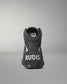 Gray wrestling shoe with 'RUDIS' branding on a gray background
