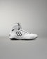 White Wrestling Shoe with black accents on a gray background