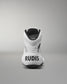 White Wrestling Shoe with black sole and 'RUDIS' branding on a gray background