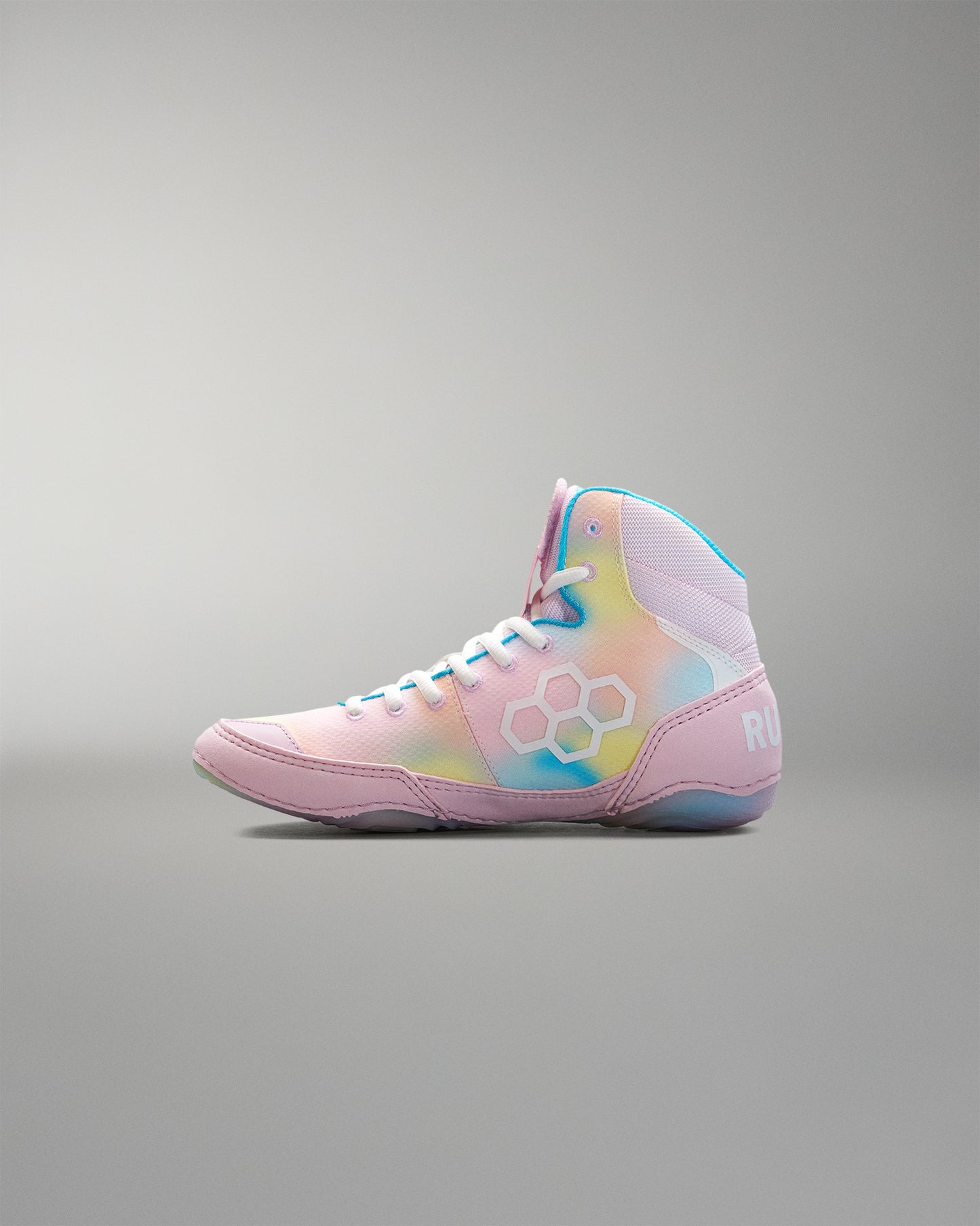 Colorful Wrestling shoe on a gray background