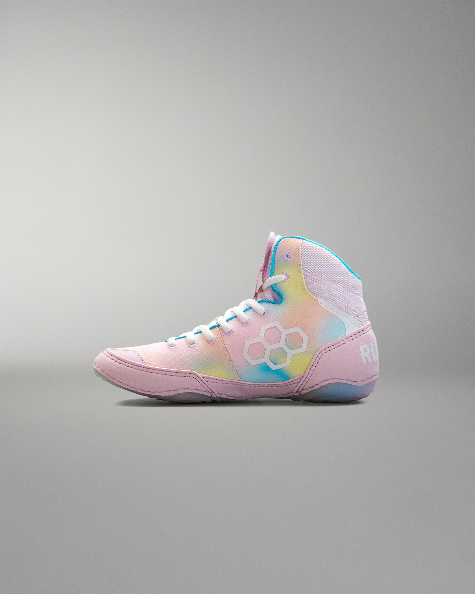 Colorful Wrestling shoe on a gray background