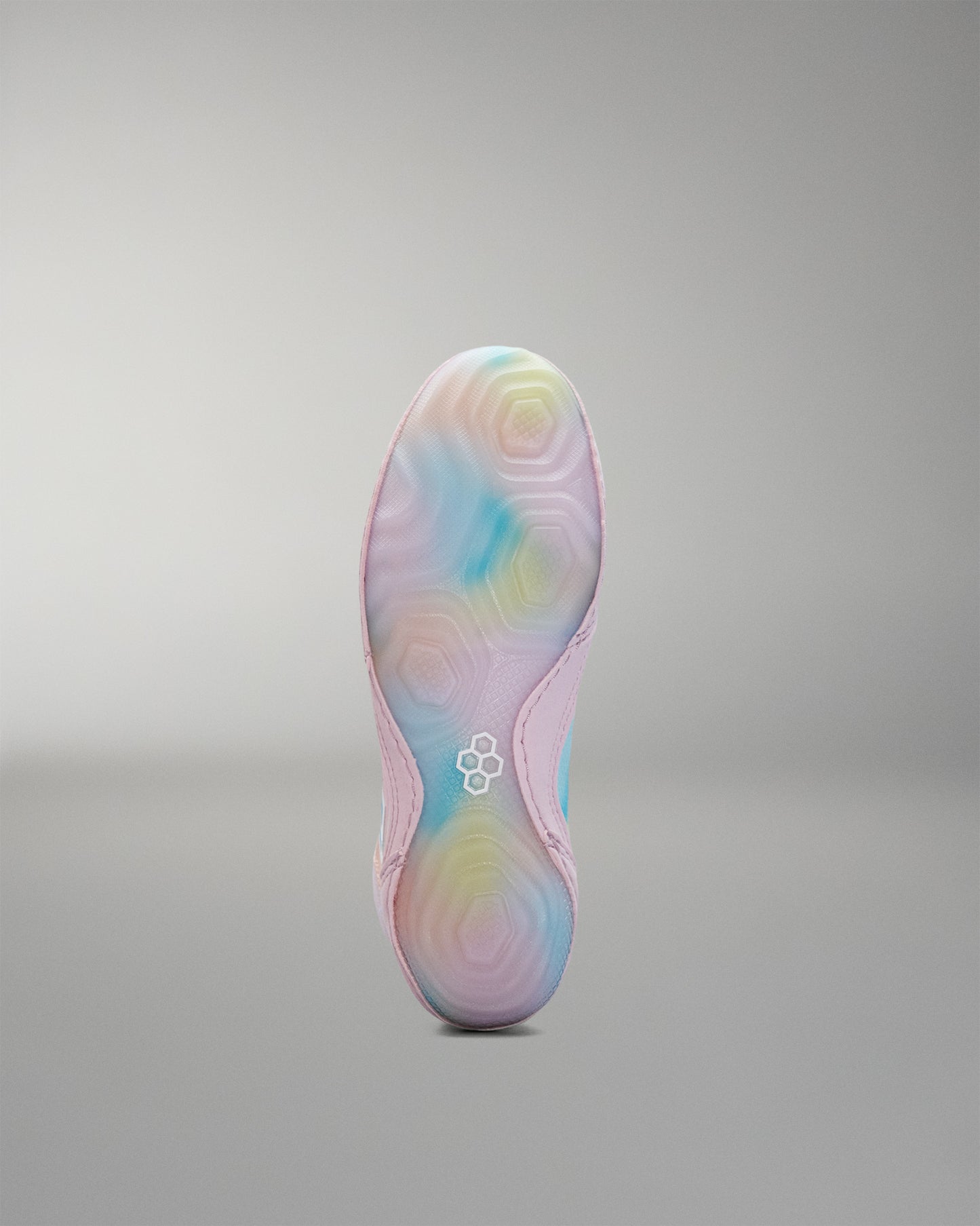 Colorful Wrestling shoe sole with a brand logo on a gray background