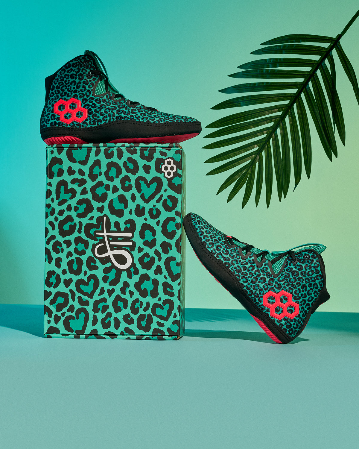 Hildebrandt 2.0 Girl's Wrestling Shoes - Green Leopard