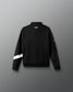 Black sweatshirt with a white stripe on a gray background