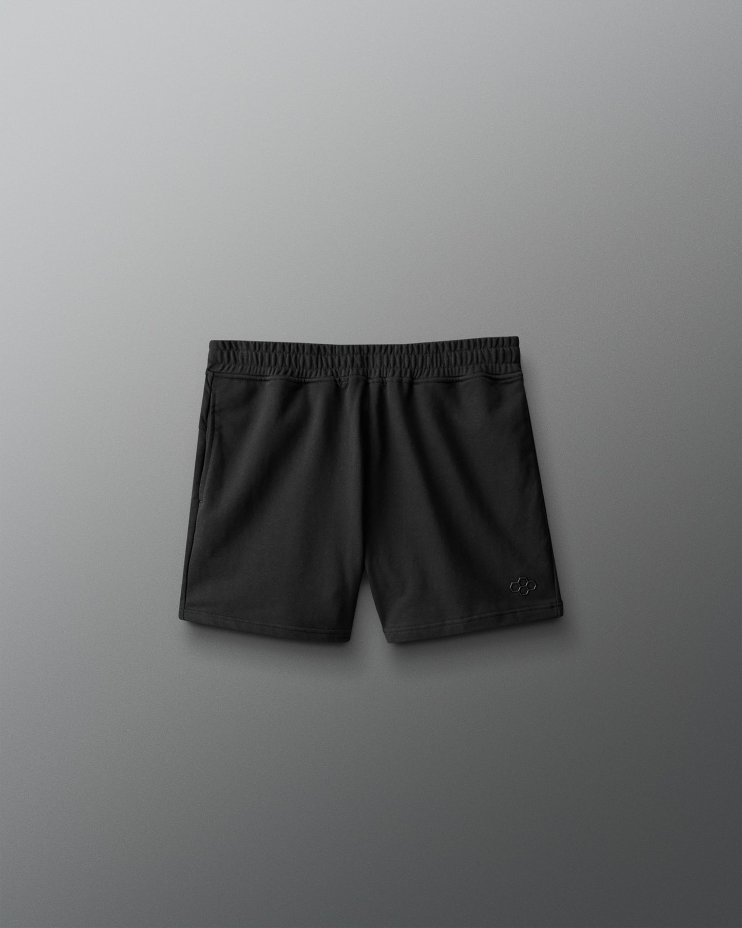 Black shorts on a gray background