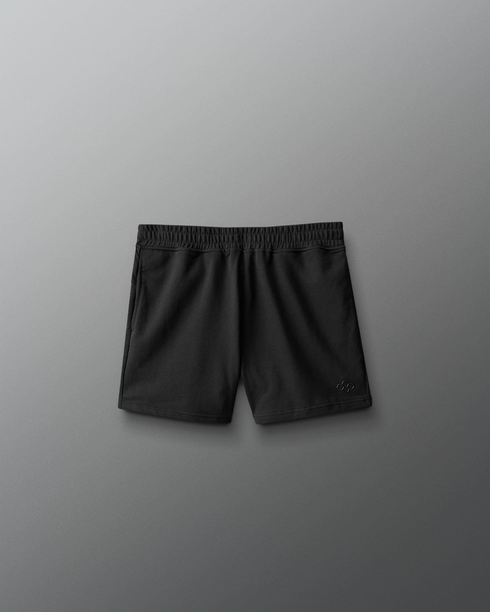 Black shorts on a gray background
