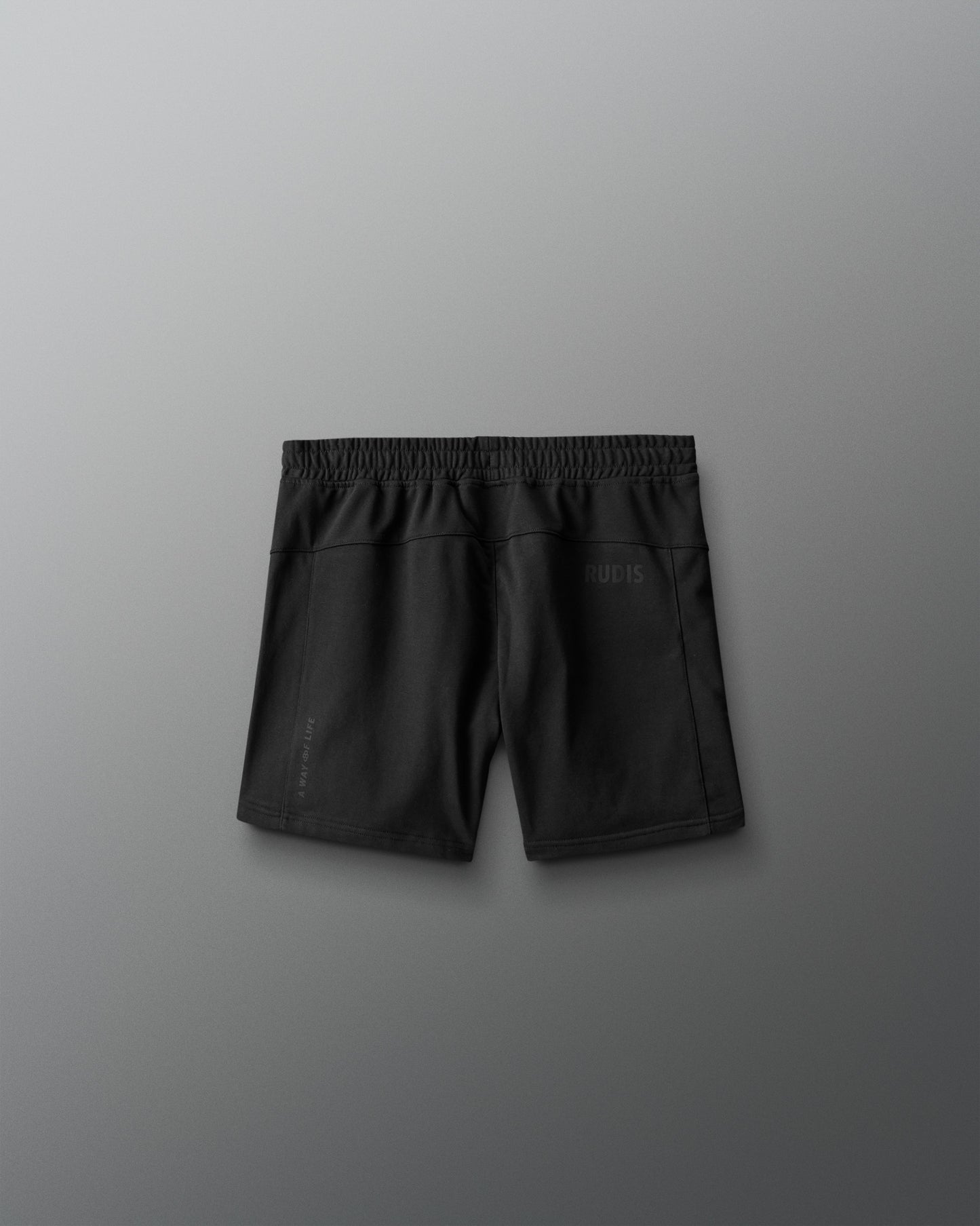 Black shorts on a gray background