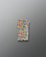 Colorful patterned swim brief on a gray background