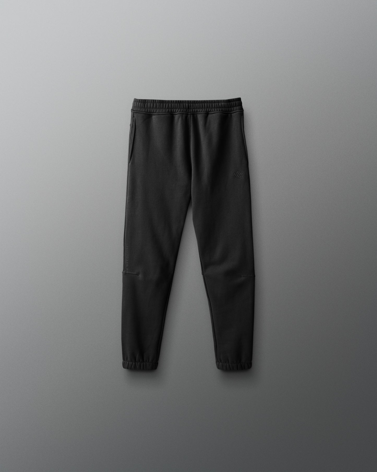 Black pants on a gray background