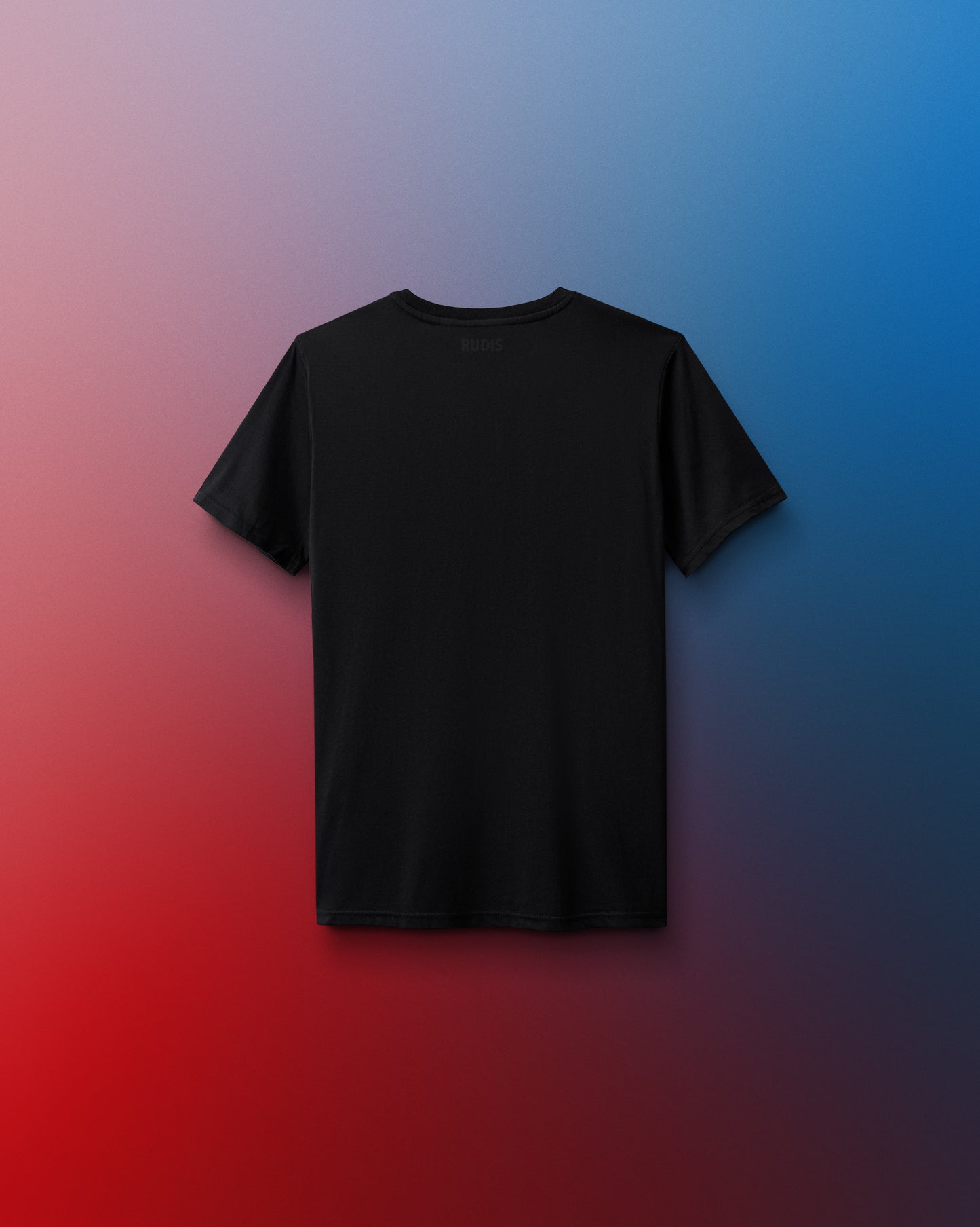 Black t-shirt on a gradient background