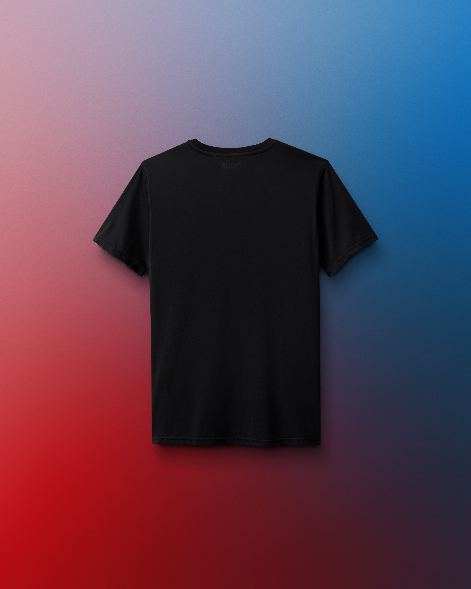 Black t-shirt on a gradient background