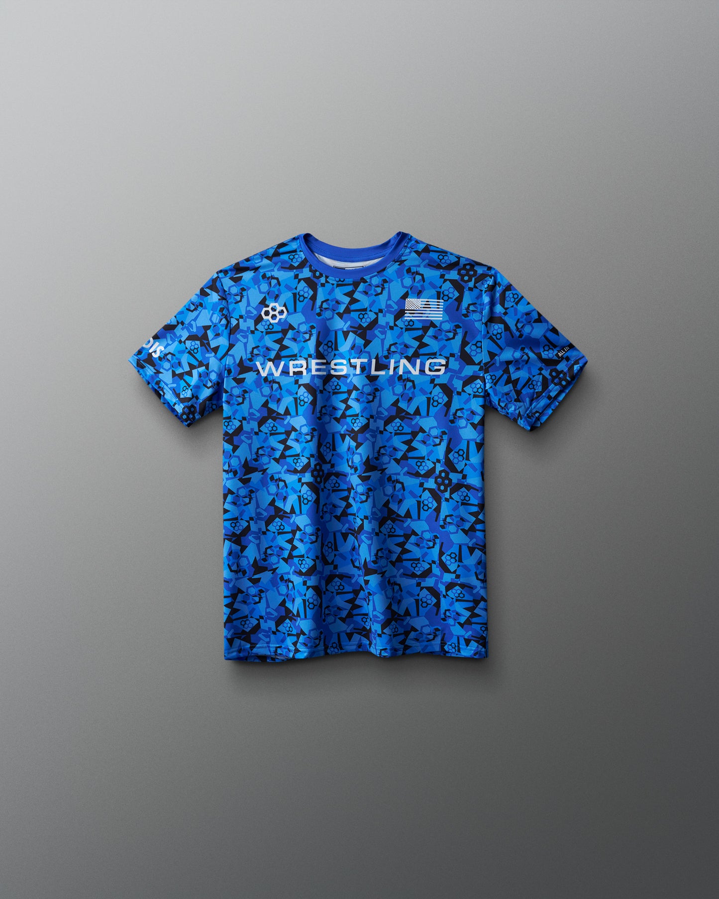 T-shirt camouflage sublimé pour jeunes avec logo de lutte