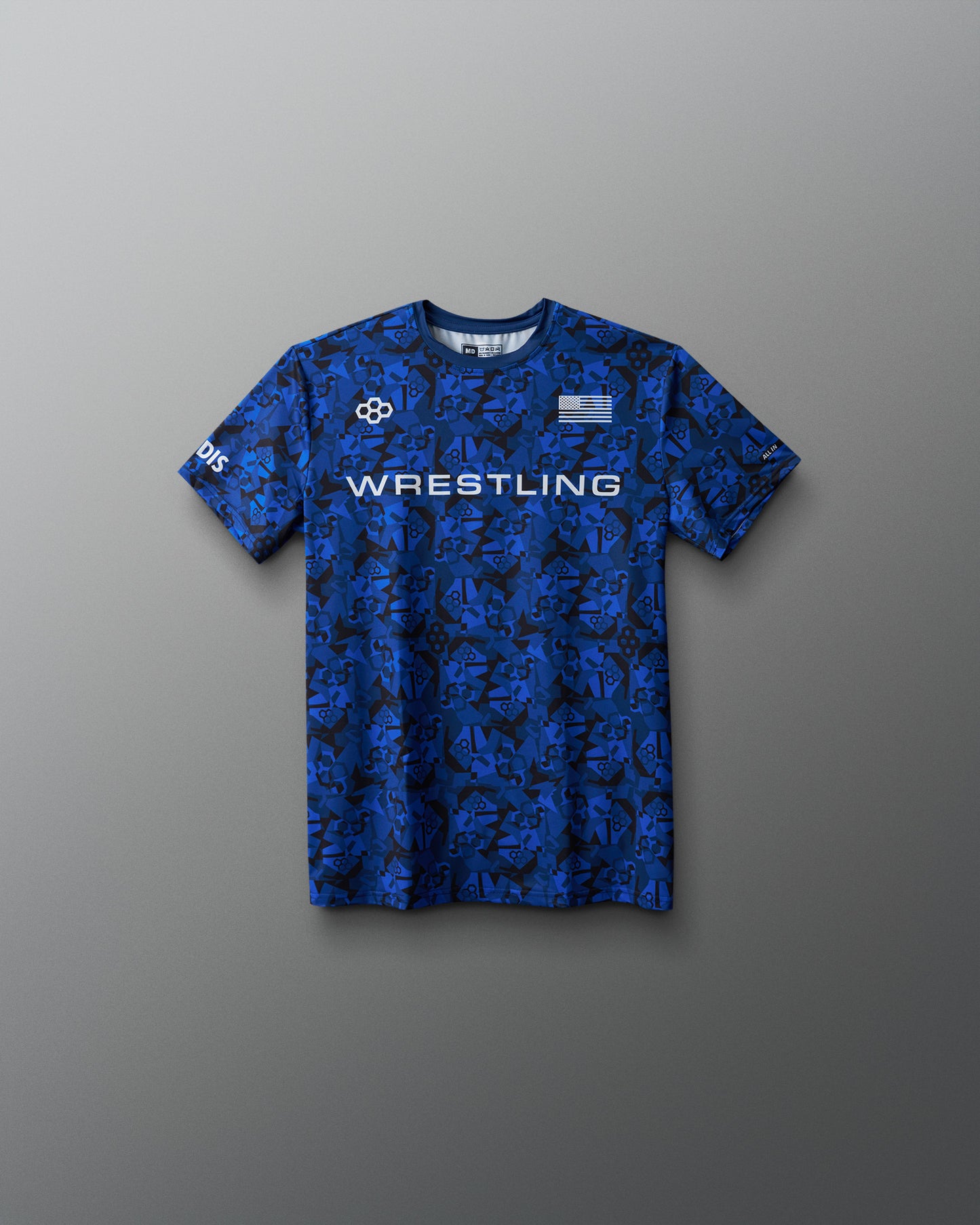T-shirt camouflage sublimé pour jeunes avec logo de lutte