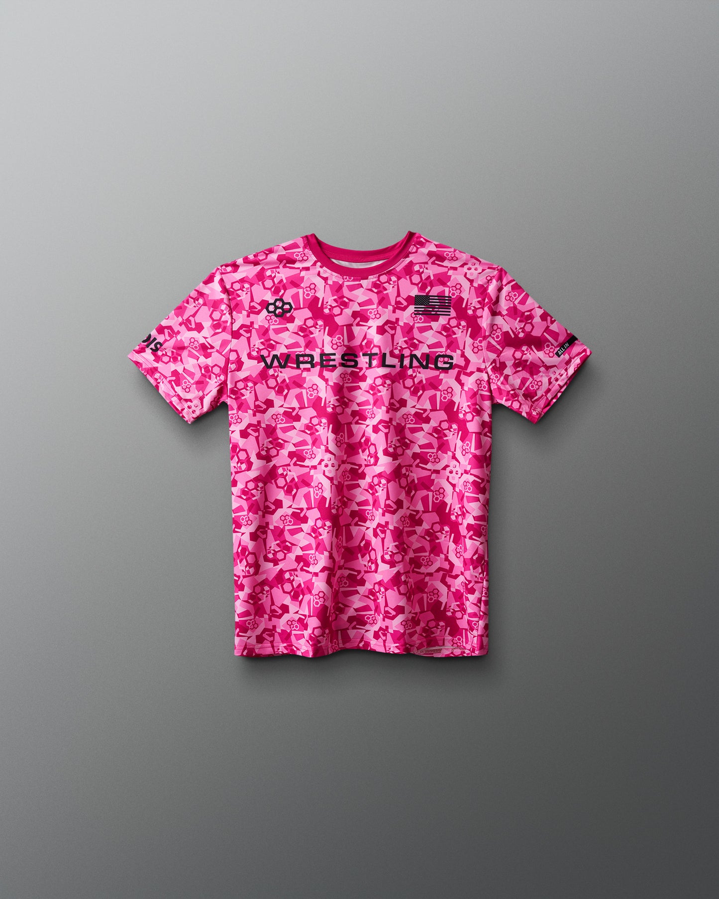T-shirt camouflage sublimé pour jeunes avec logo de lutte