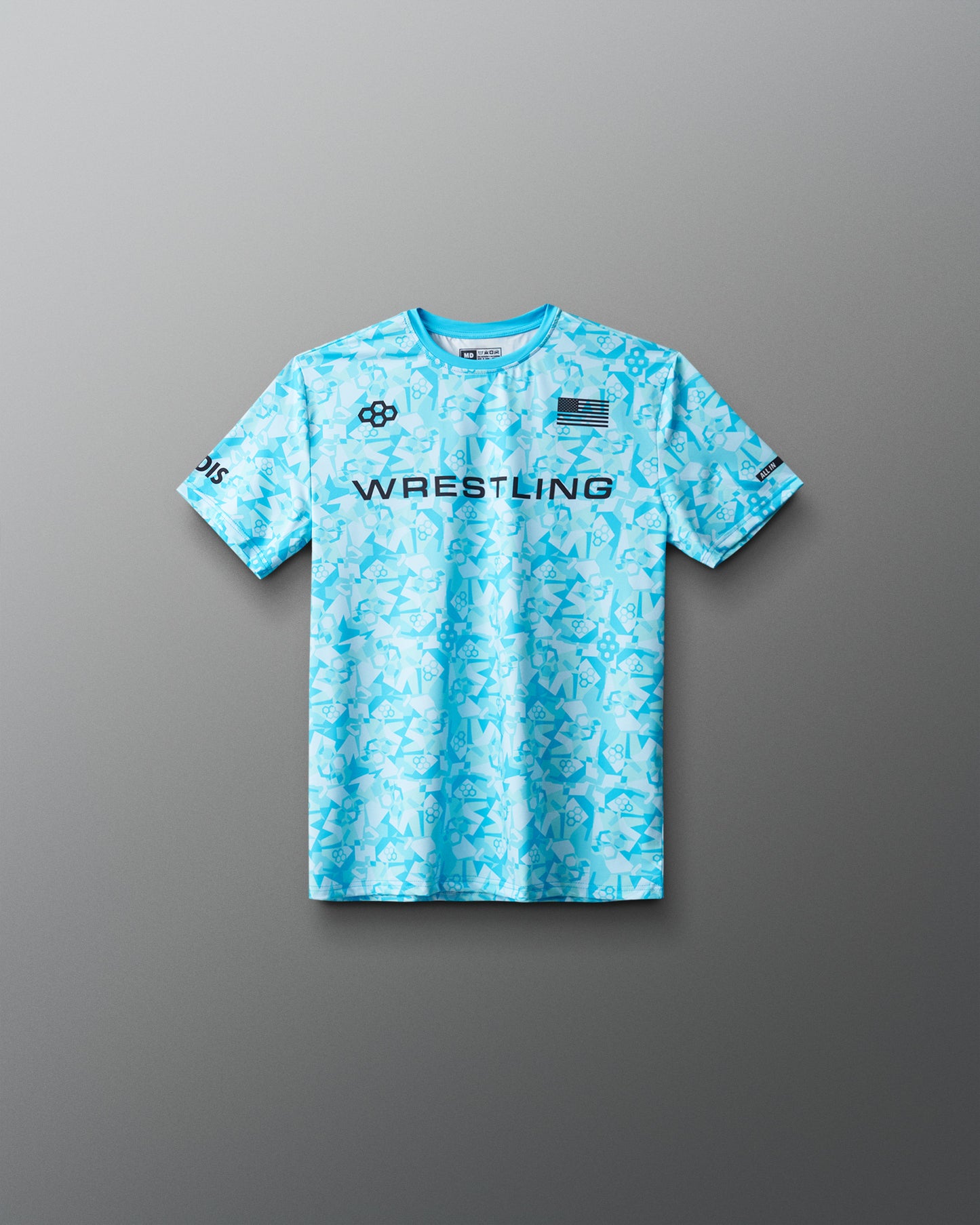 T-shirt camouflage sublimé pour jeunes avec logo de lutte