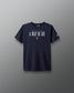 Navy blue t-shirt with 'Wrestling A Way of Life' text on a gray background