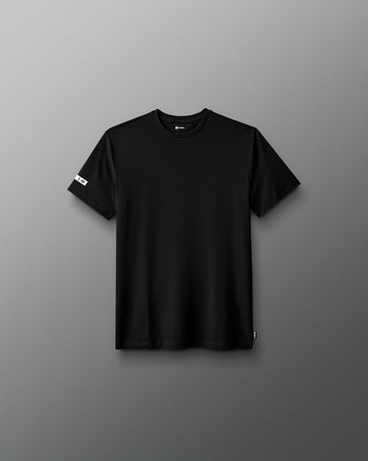 Black t-shirt on a gray background