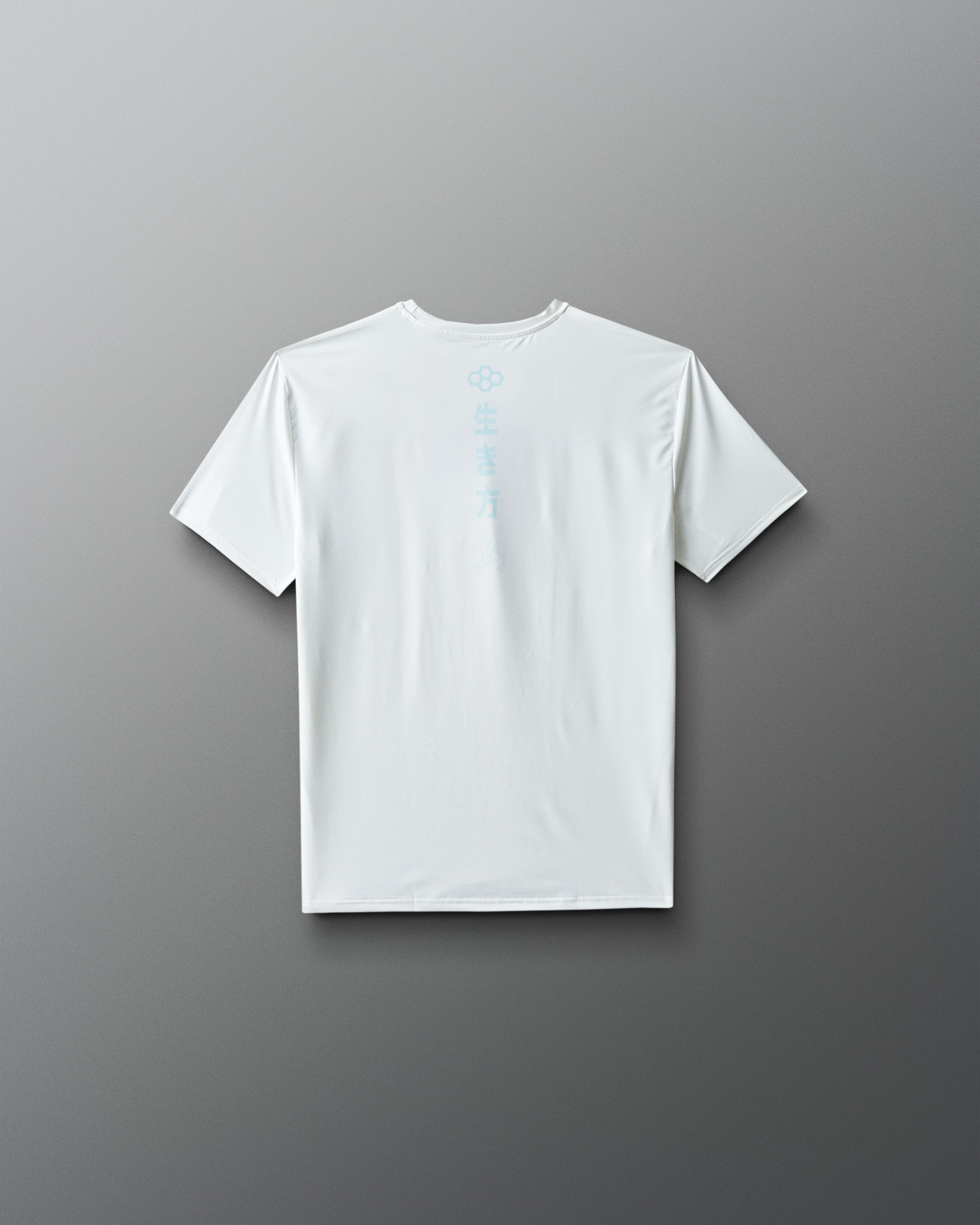 White t-shirt on a gray background