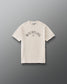 Front view of RUDIS Youth Wrestling Classic Cotton T-Shirt in Bone with distressed arched WRESTLING lettering and the signature Hex logo.